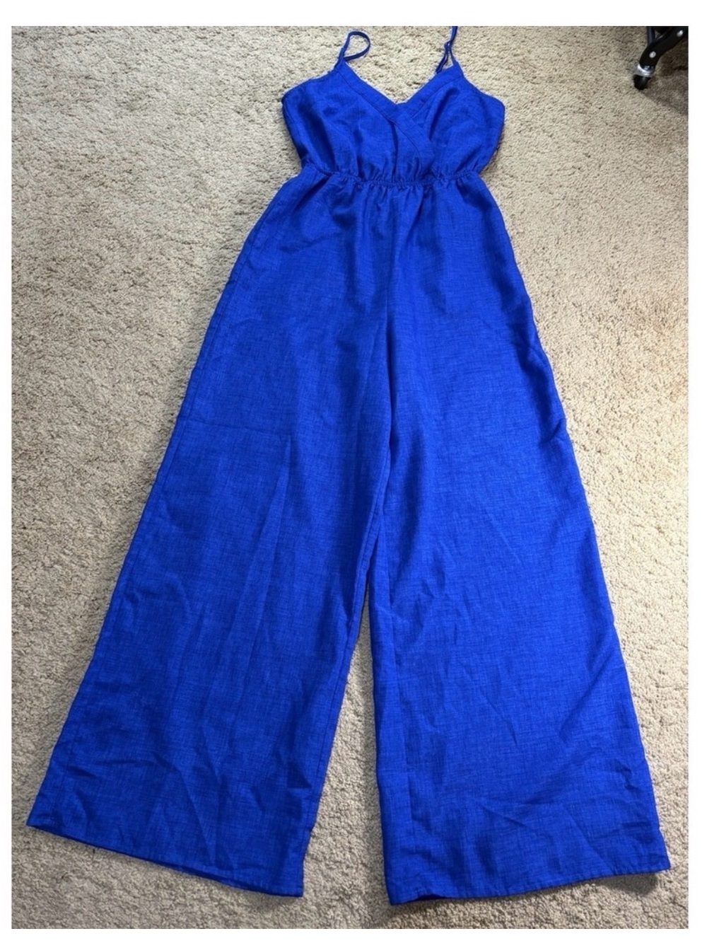 Flying Tomato Women's Royal Blue Wide-Leg Jumpsuit